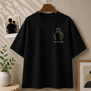 Custom Oversized Tee (Line Art Embroidery)
