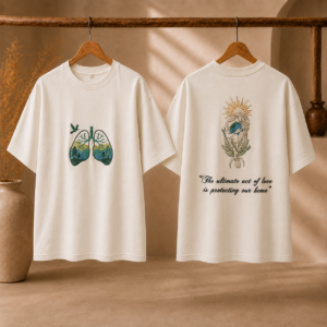 Nature Within, Protect Our Home - Oversized Embroidered Tee