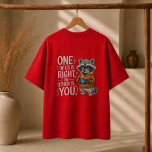 Raccoon logic - Oversized Embroidered Tee